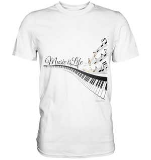 Elegantes Klavier mit Musiknoten in goldbraunen Tönen - Premium Shirt Bright Lights Arts