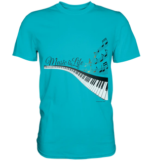 Elegantes Klavier mit Musiknoten in goldbraunen Tönen - Premium Shirt Bright Lights Arts