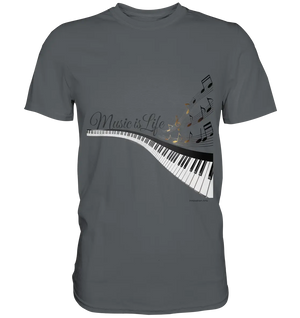 Elegantes Klavier mit Musiknoten in goldbraunen Tönen - Premium Shirt Bright Lights Arts