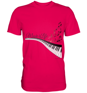 Elegantes Klavier mit Musiknoten in goldbraunen Tönen - Premium Shirt Bright Lights Arts