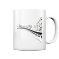 Elegantes Klavier mit Musiknoten in goldbraunen Tönen - Tasse glossy Bright Lights Arts