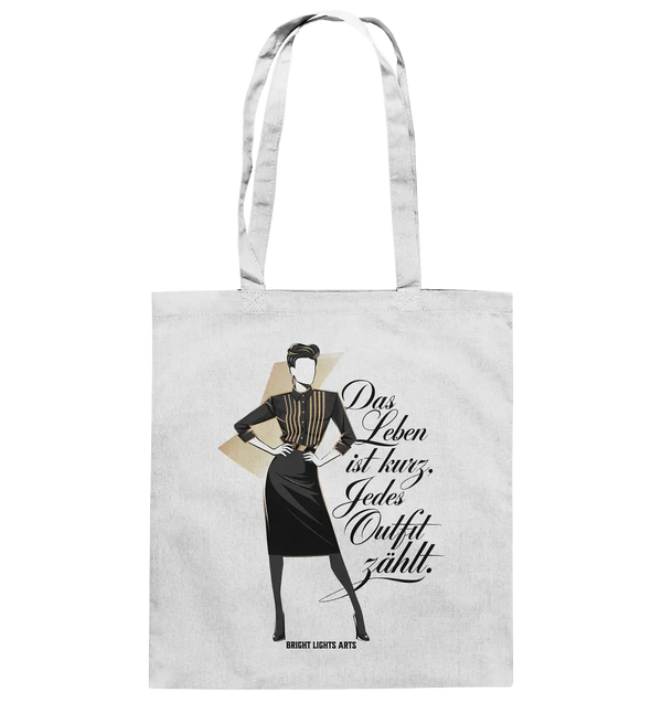 Eleganz in Schwarz und Gold – Starke Silhouette - Baumwolltasche Bright Lights Arts