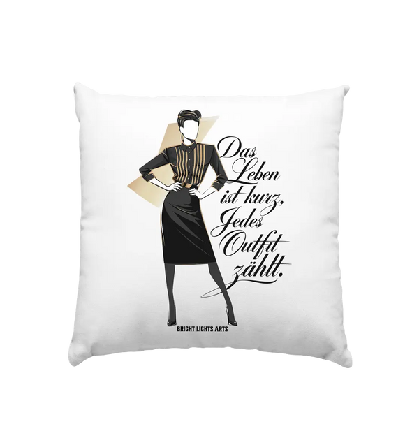 Eleganz in Schwarz und Gold – Starke Silhouette - Kissen 40x40cm Bright Lights Arts