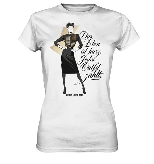 Eleganz in Schwarz und Gold – Starke Silhouette - Ladies Premium Shirt Bright Lights Arts