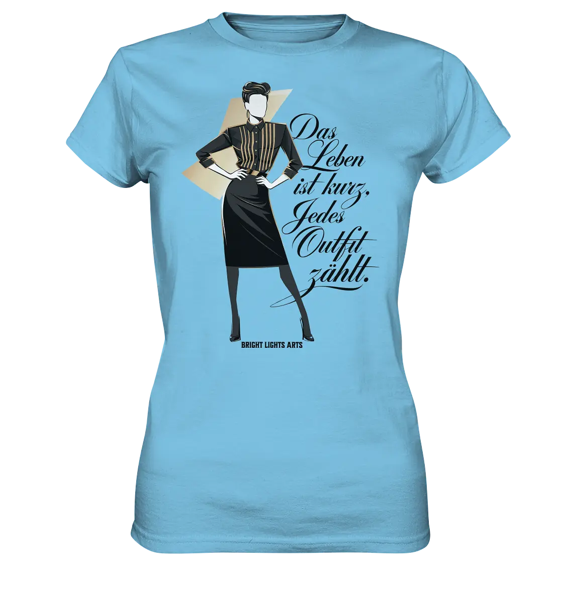 Eleganz in Schwarz und Gold – Starke Silhouette - Ladies Premium Shirt Bright Lights Arts