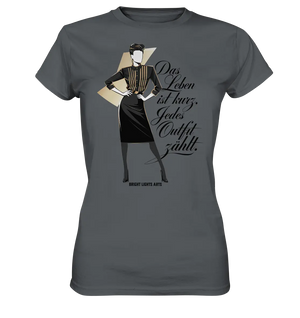 Eleganz in Schwarz und Gold – Starke Silhouette - Ladies Premium Shirt Bright Lights Arts