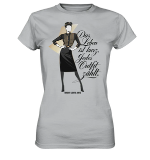 Eleganz in Schwarz und Gold – Starke Silhouette - Ladies Premium Shirt Bright Lights Arts