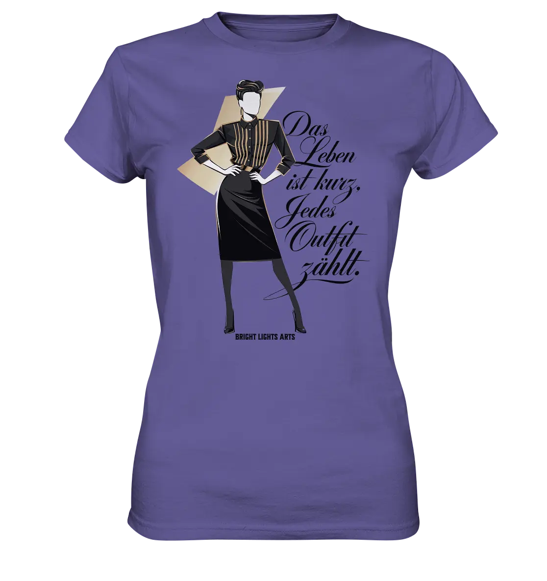 Eleganz in Schwarz und Gold – Starke Silhouette - Ladies Premium Shirt Bright Lights Arts