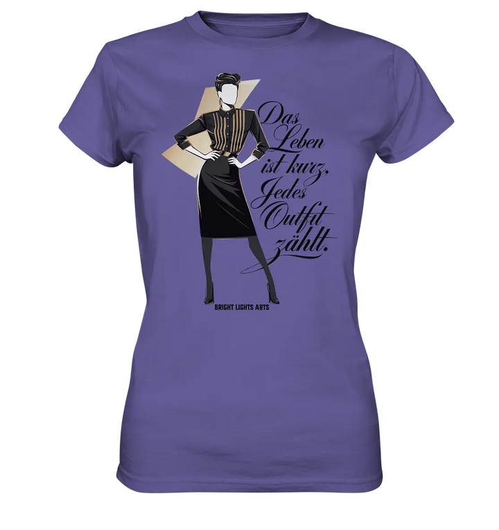 Eleganz in Schwarz und Gold – Starke Silhouette - Ladies Premium Shirt Bright Lights Arts