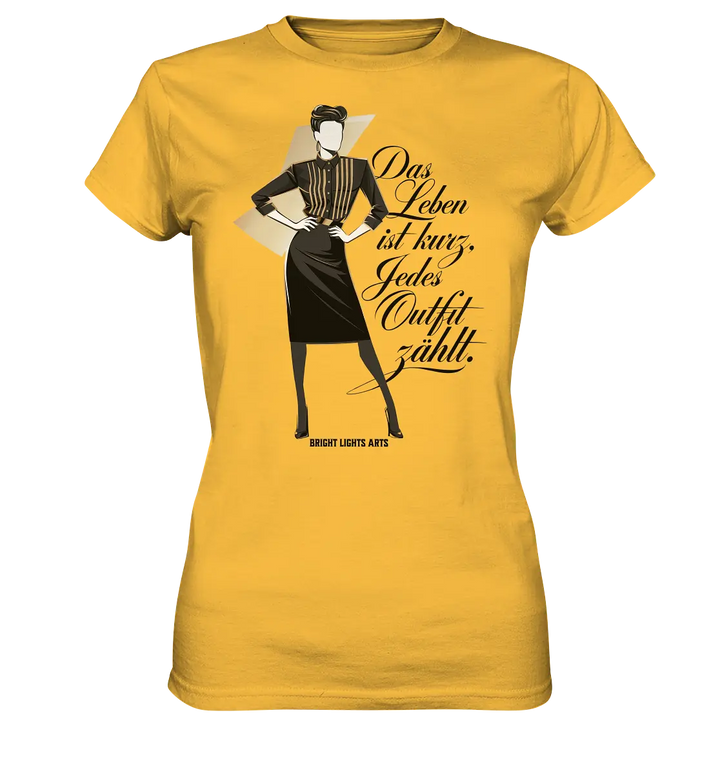 Eleganz in Schwarz und Gold – Starke Silhouette - Ladies Premium Shirt Bright Lights Arts