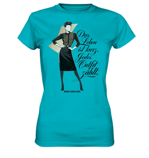 Eleganz in Schwarz und Gold – Starke Silhouette - Ladies Premium Shirt Bright Lights Arts