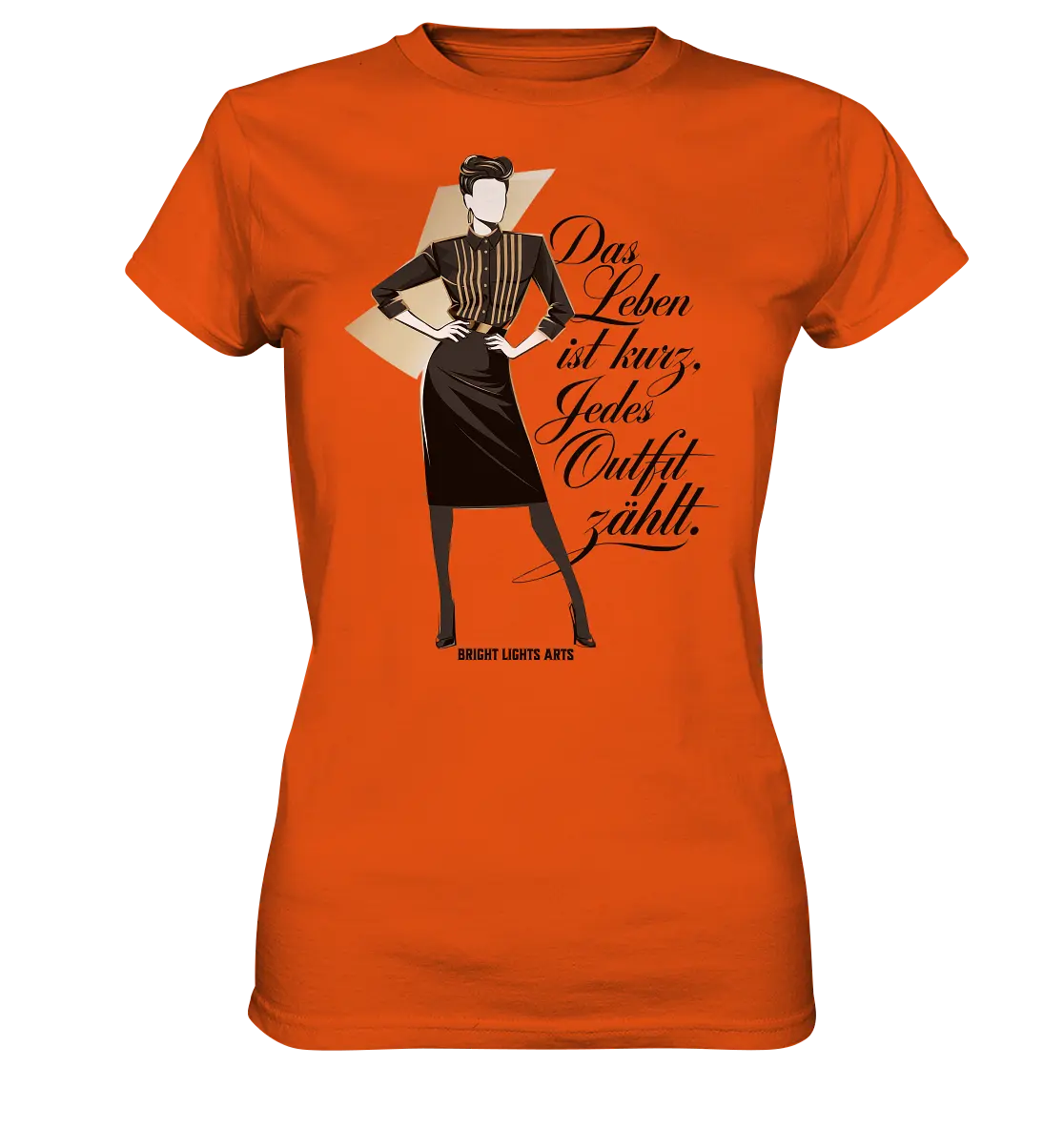 Eleganz in Schwarz und Gold – Starke Silhouette - Ladies Premium Shirt Bright Lights Arts