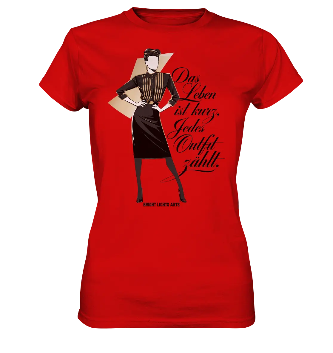 Eleganz in Schwarz und Gold – Starke Silhouette - Ladies Premium Shirt Bright Lights Arts