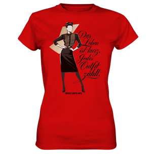 Eleganz in Schwarz und Gold – Starke Silhouette - Ladies Premium Shirt Bright Lights Arts