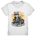Enjoy the Ride Ahead - Katze auf Motorrad ins Abenteuer - Kids Premium Shirt Bright Lights Arts