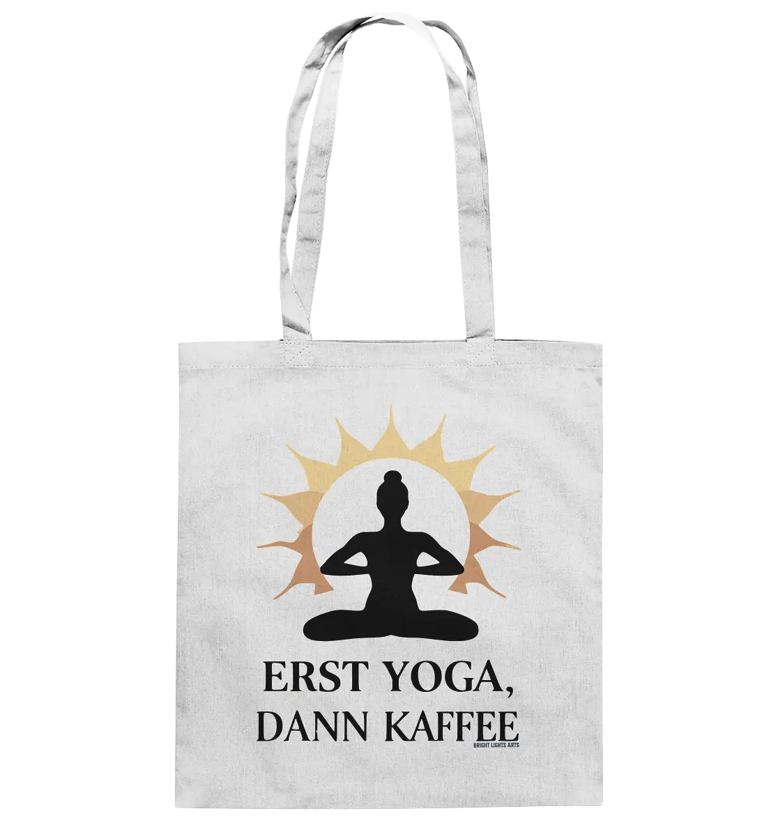 Erst Yoga, dann Kaffee - Baumwolltasche Bright Lights Arts