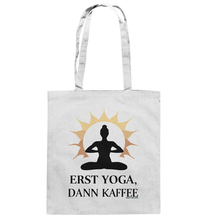 Erst Yoga, dann Kaffee - Baumwolltasche Bright Lights Arts