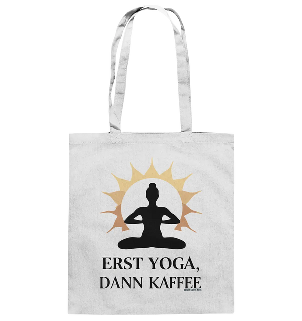 Erst Yoga, dann Kaffee - Baumwolltasche Bright Lights Arts
