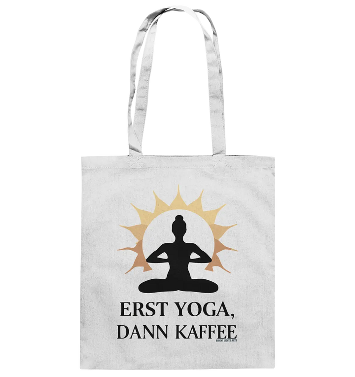 Erst Yoga, dann Kaffee - Baumwolltasche Bright Lights Arts