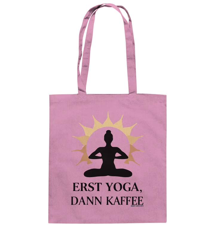 Erst Yoga, dann Kaffee - Baumwolltasche Bright Lights Arts