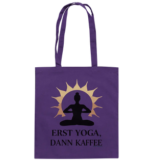 Erst Yoga, dann Kaffee - Baumwolltasche Bright Lights Arts