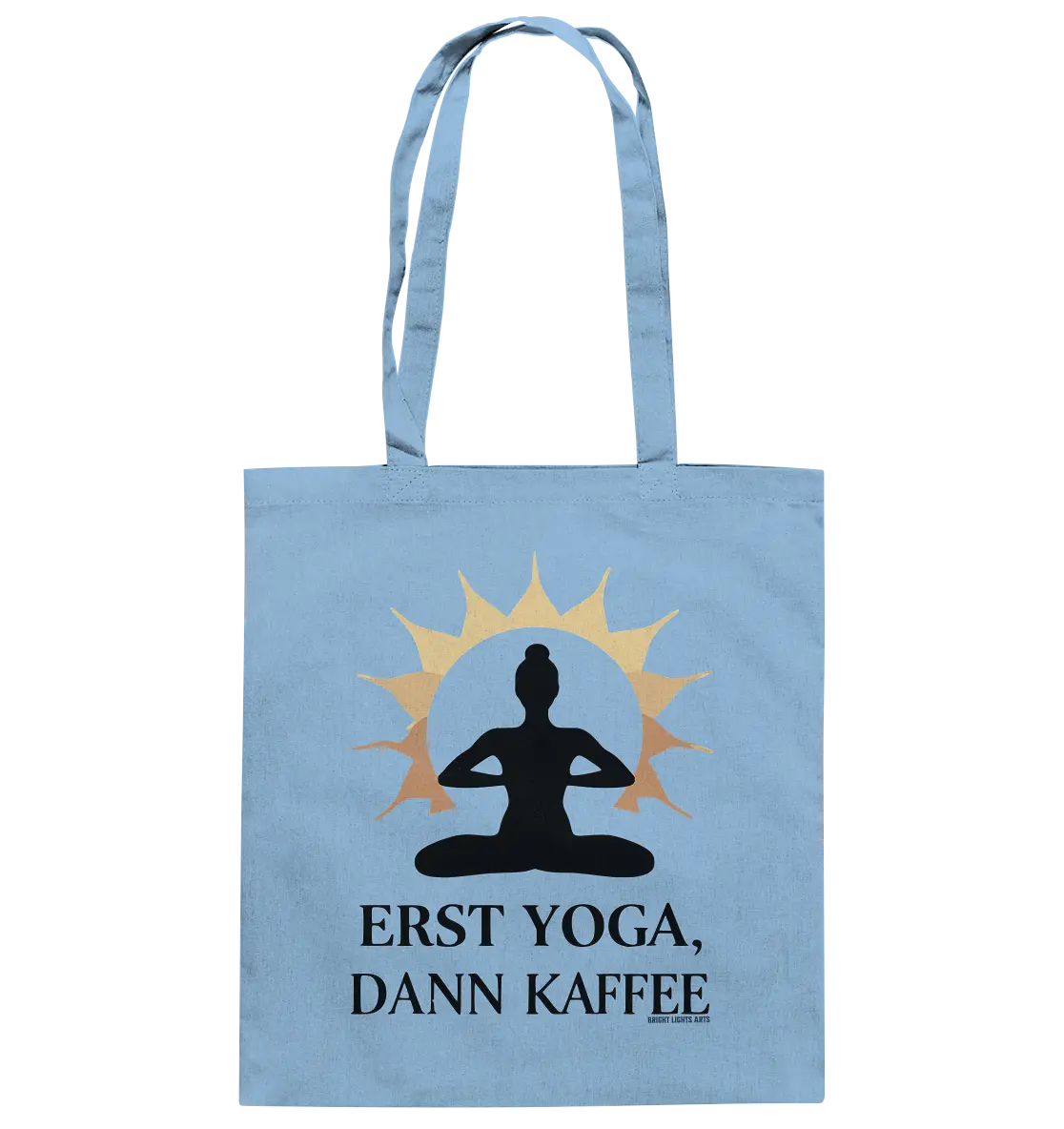 Erst Yoga, dann Kaffee - Baumwolltasche Bright Lights Arts