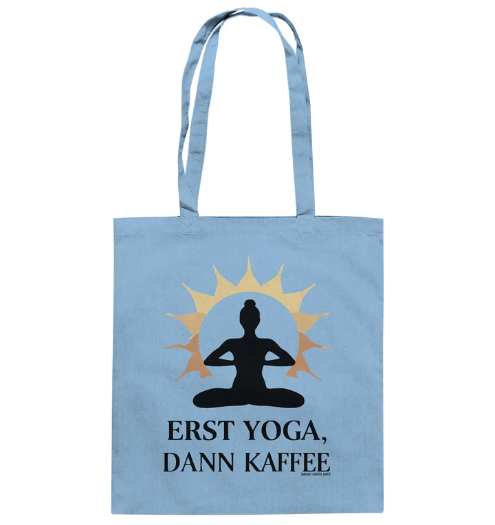 Erst Yoga, dann Kaffee - Baumwolltasche Bright Lights Arts