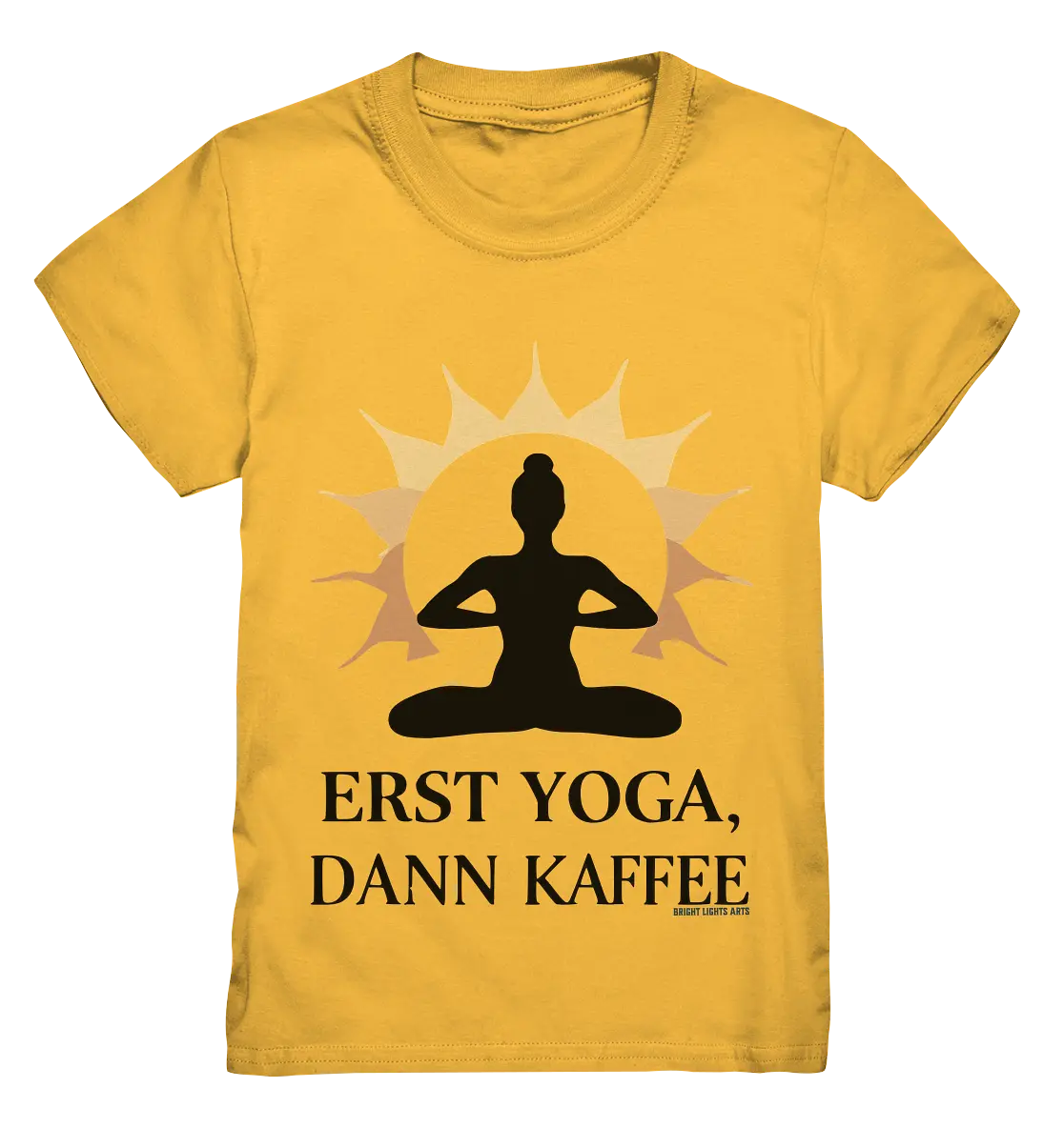 Erst Yoga, dann Kaffee - Kids Premium Shirt Bright Lights Arts