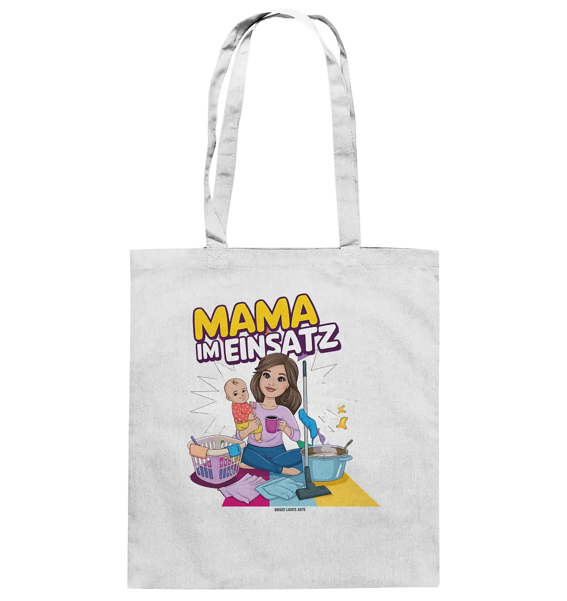 Erst Yoga, dann Kaffee Kopie - Baumwolltasche Bright Lights Arts