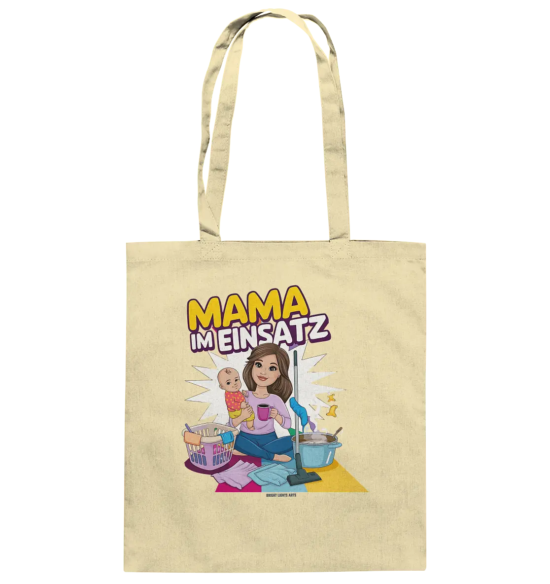 Erst Yoga, dann Kaffee Kopie - Baumwolltasche Bright Lights Arts