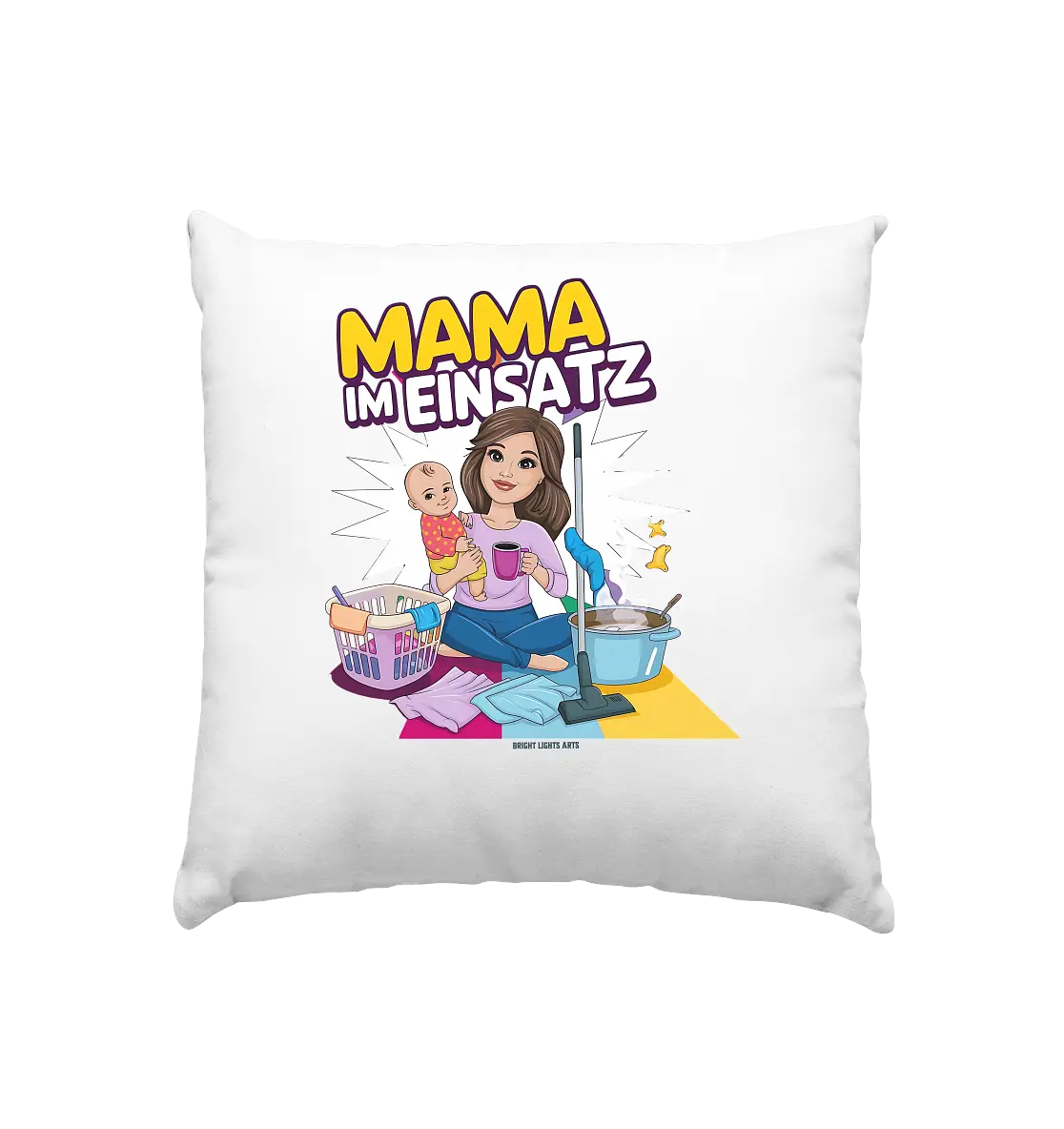 Erst Yoga, dann Kaffee Kopie - Kissen 40x40cm Bright Lights Arts