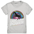 Fabelhaftes Einhorn mit Regenbogen Mähne Stilvolles geometrisches Design - Kids Premium Shirt Bright Lights Arts