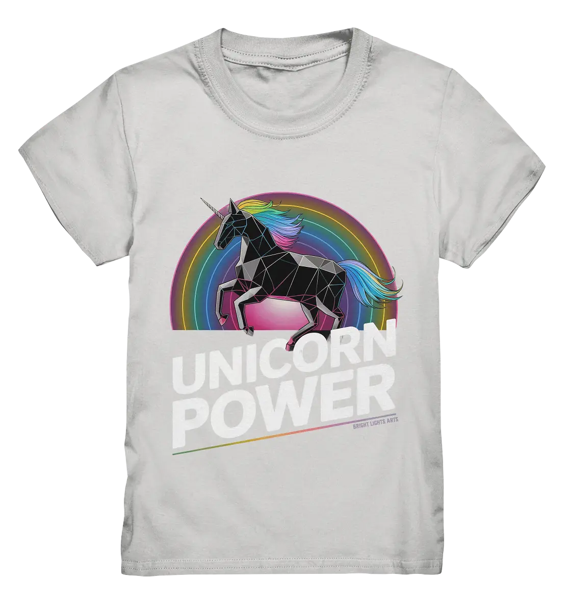Fabelhaftes Einhorn mit Regenbogen Mähne Stilvolles geometrisches Design - Kids Premium Shirt Bright Lights Arts
