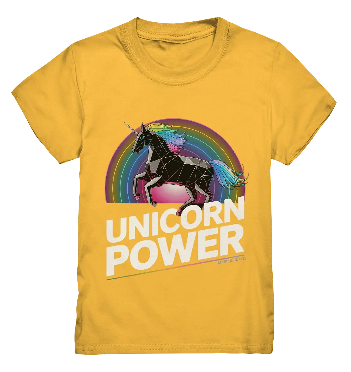 Fabelhaftes Einhorn mit Regenbogen Mähne Stilvolles geometrisches Design - Kids Premium Shirt Bright Lights Arts