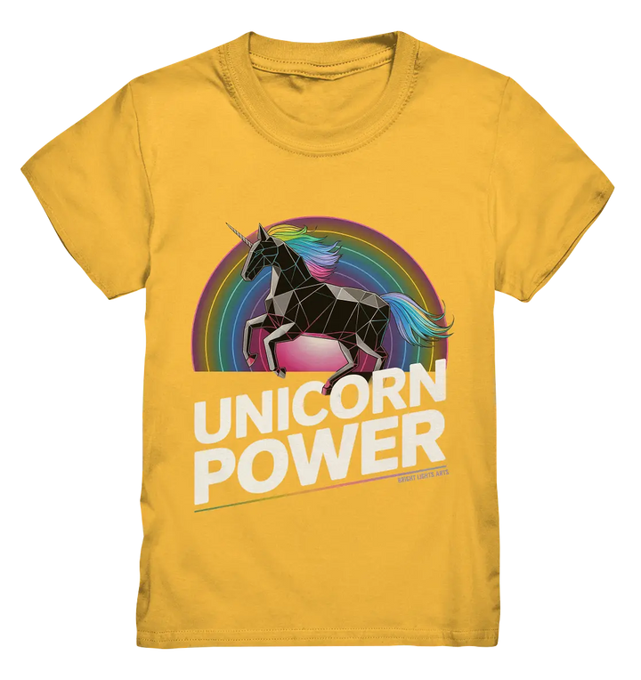 Fabelhaftes Einhorn mit Regenbogen Mähne Stilvolles geometrisches Design - Kids Premium Shirt Bright Lights Arts
