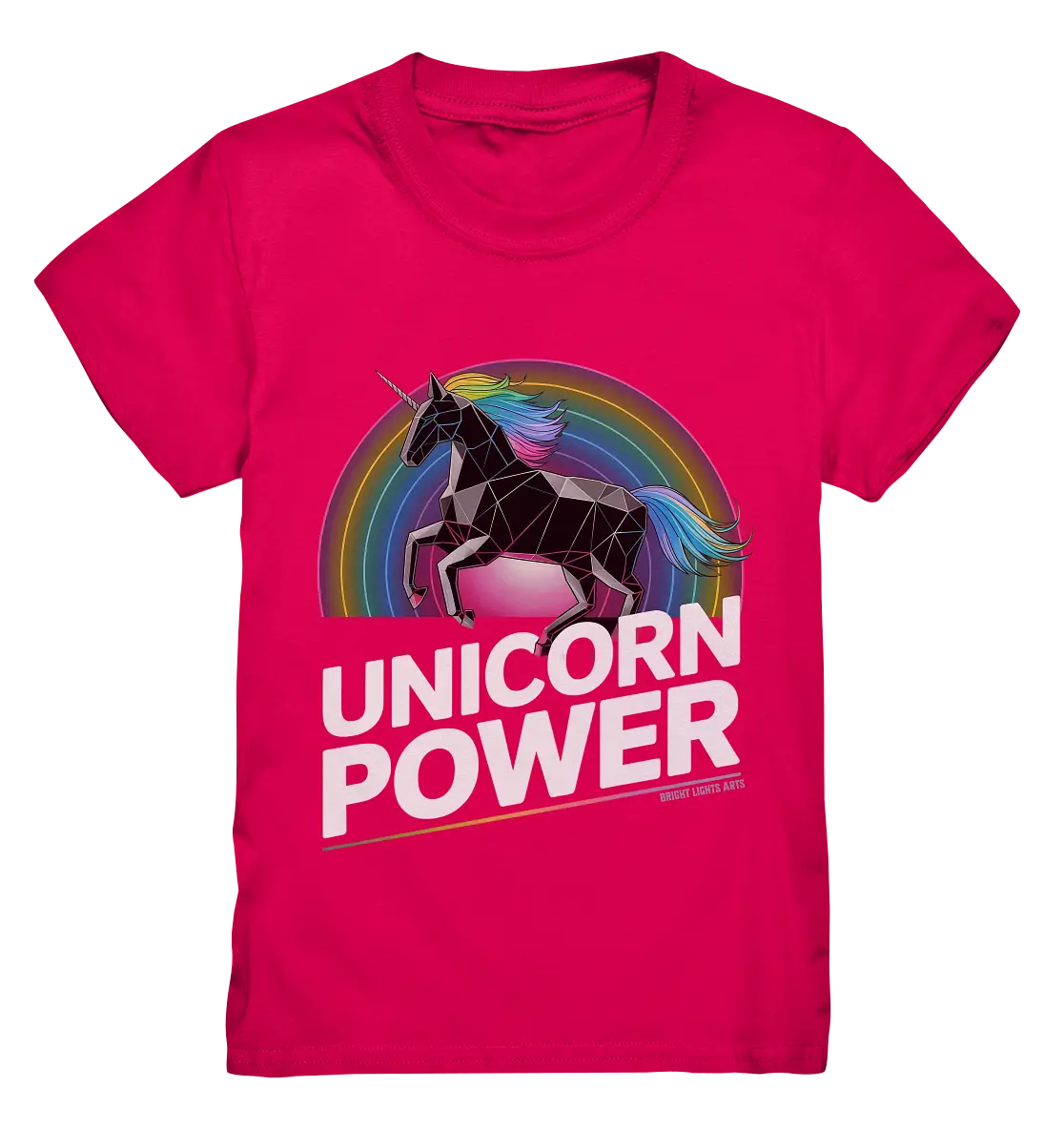 Fabelhaftes Einhorn mit Regenbogen Mähne Stilvolles geometrisches Design - Kids Premium Shirt Bright Lights Arts