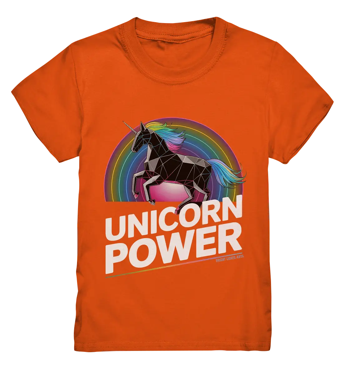 Fabelhaftes Einhorn mit Regenbogen Mähne Stilvolles geometrisches Design - Kids Premium Shirt Bright Lights Arts