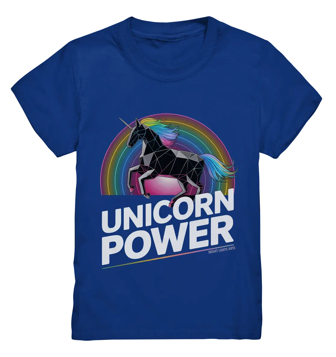 Fabelhaftes Einhorn mit Regenbogen Mähne Stilvolles geometrisches Design - Kids Premium Shirt Bright Lights Arts