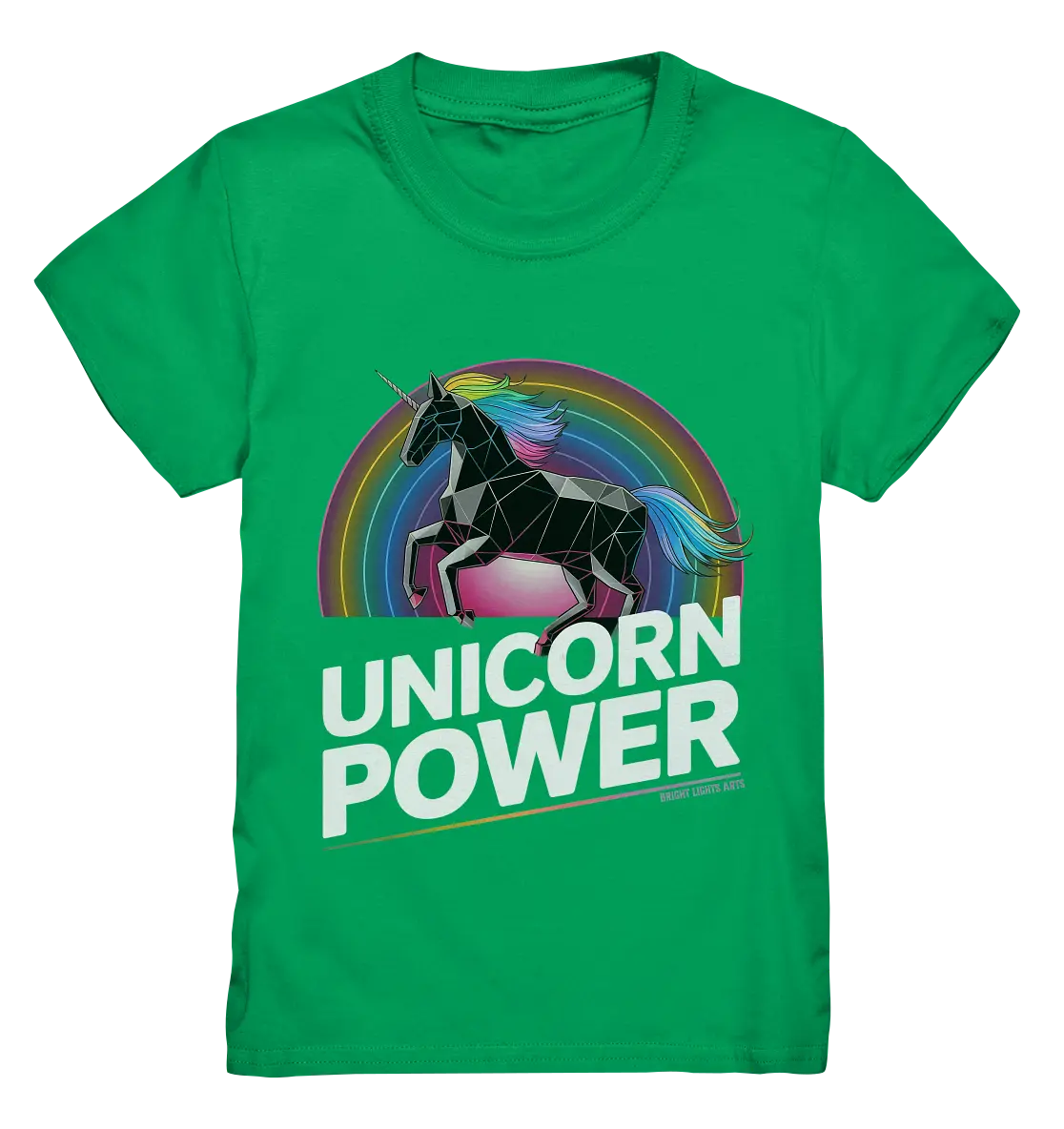 Fabelhaftes Einhorn mit Regenbogen Mähne Stilvolles geometrisches Design - Kids Premium Shirt Bright Lights Arts