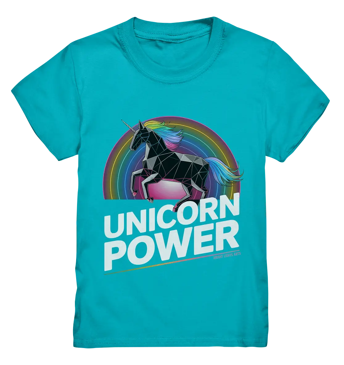 Fabelhaftes Einhorn mit Regenbogen Mähne Stilvolles geometrisches Design - Kids Premium Shirt Bright Lights Arts