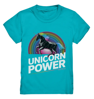 Fabelhaftes Einhorn mit Regenbogen Mähne Stilvolles geometrisches Design - Kids Premium Shirt Bright Lights Arts