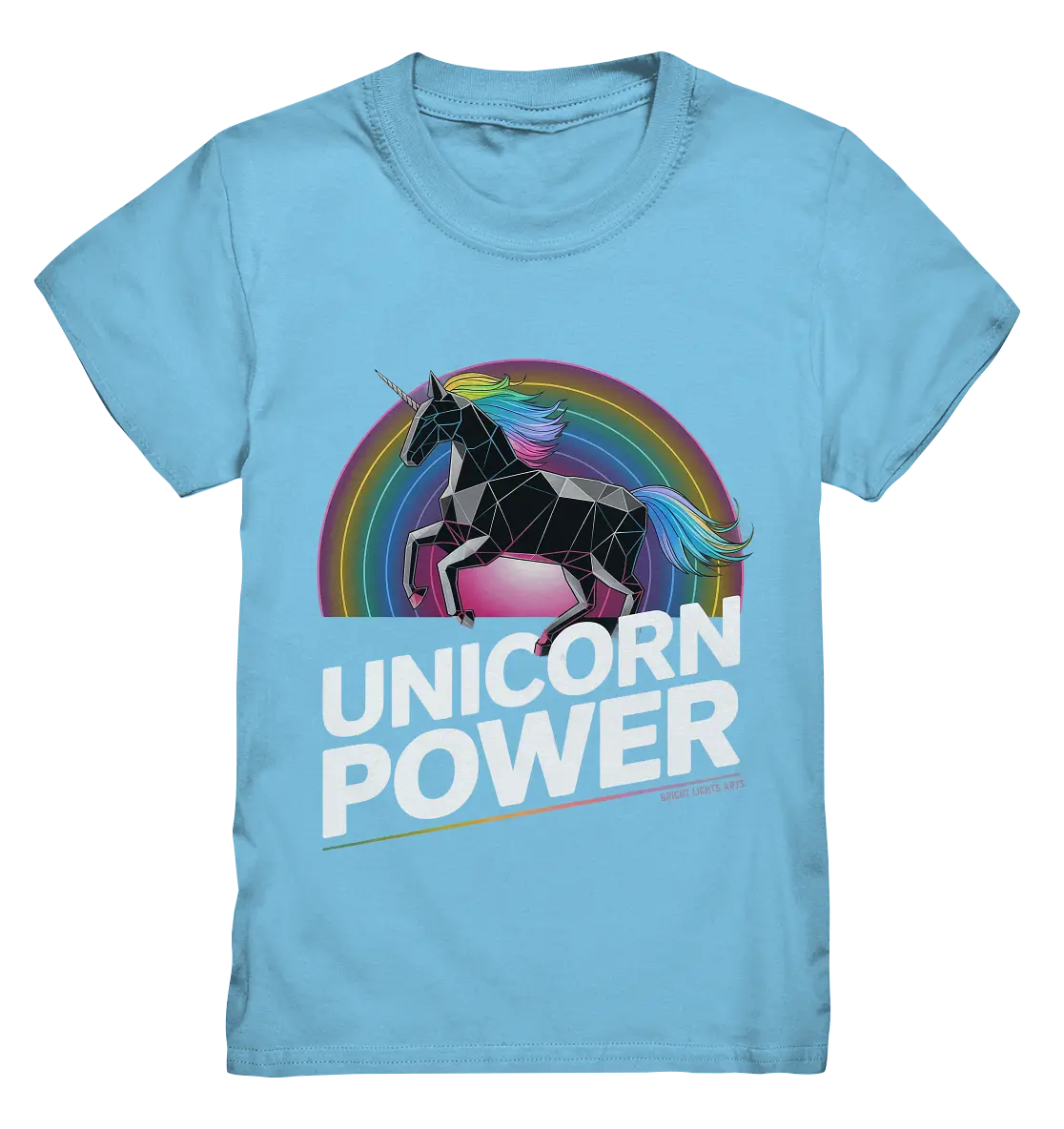 Fabelhaftes Einhorn mit Regenbogen Mähne Stilvolles geometrisches Design - Kids Premium Shirt Bright Lights Arts