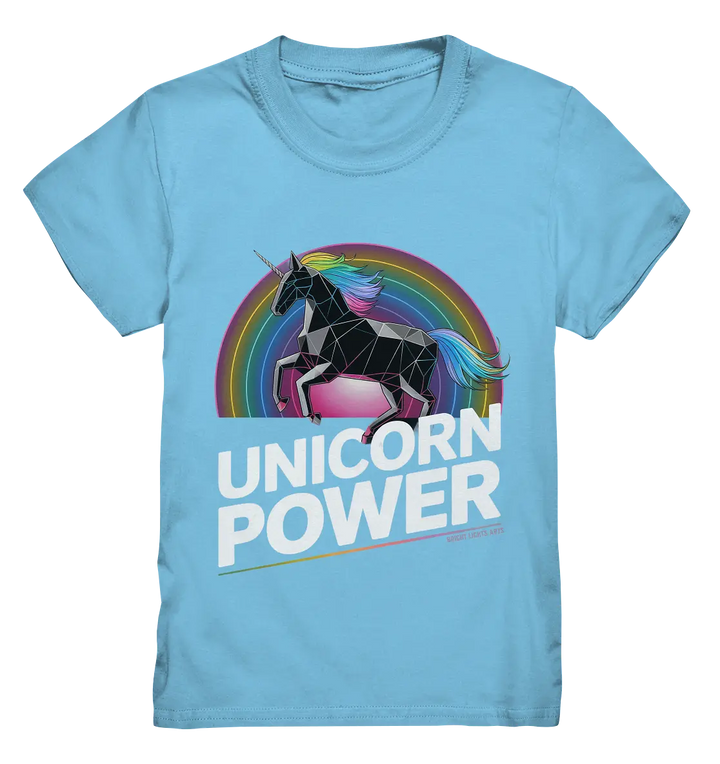 Fabelhaftes Einhorn mit Regenbogen Mähne Stilvolles geometrisches Design - Kids Premium Shirt Bright Lights Arts