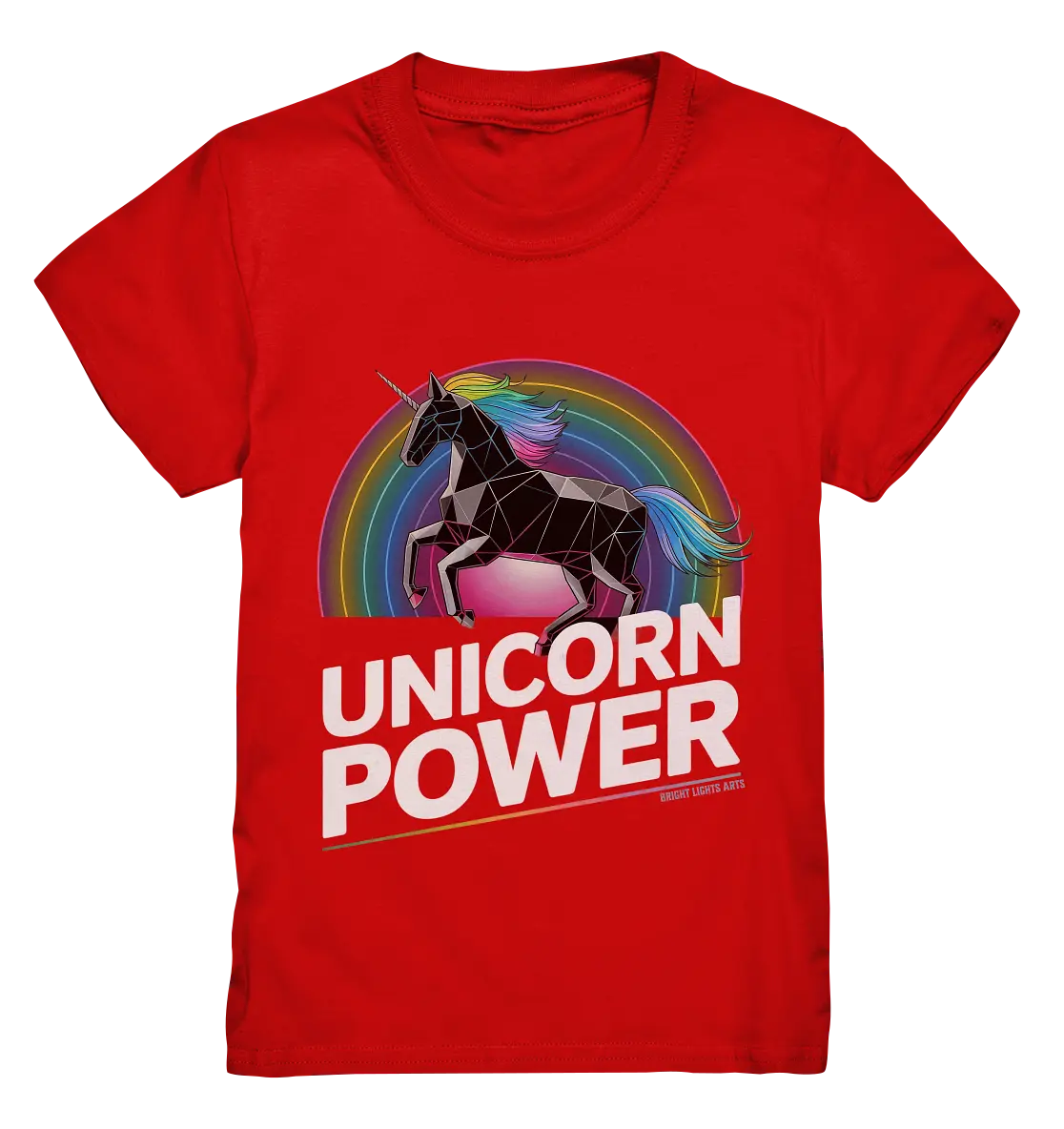 Fabelhaftes Einhorn mit Regenbogen Mähne Stilvolles geometrisches Design - Kids Premium Shirt Bright Lights Arts