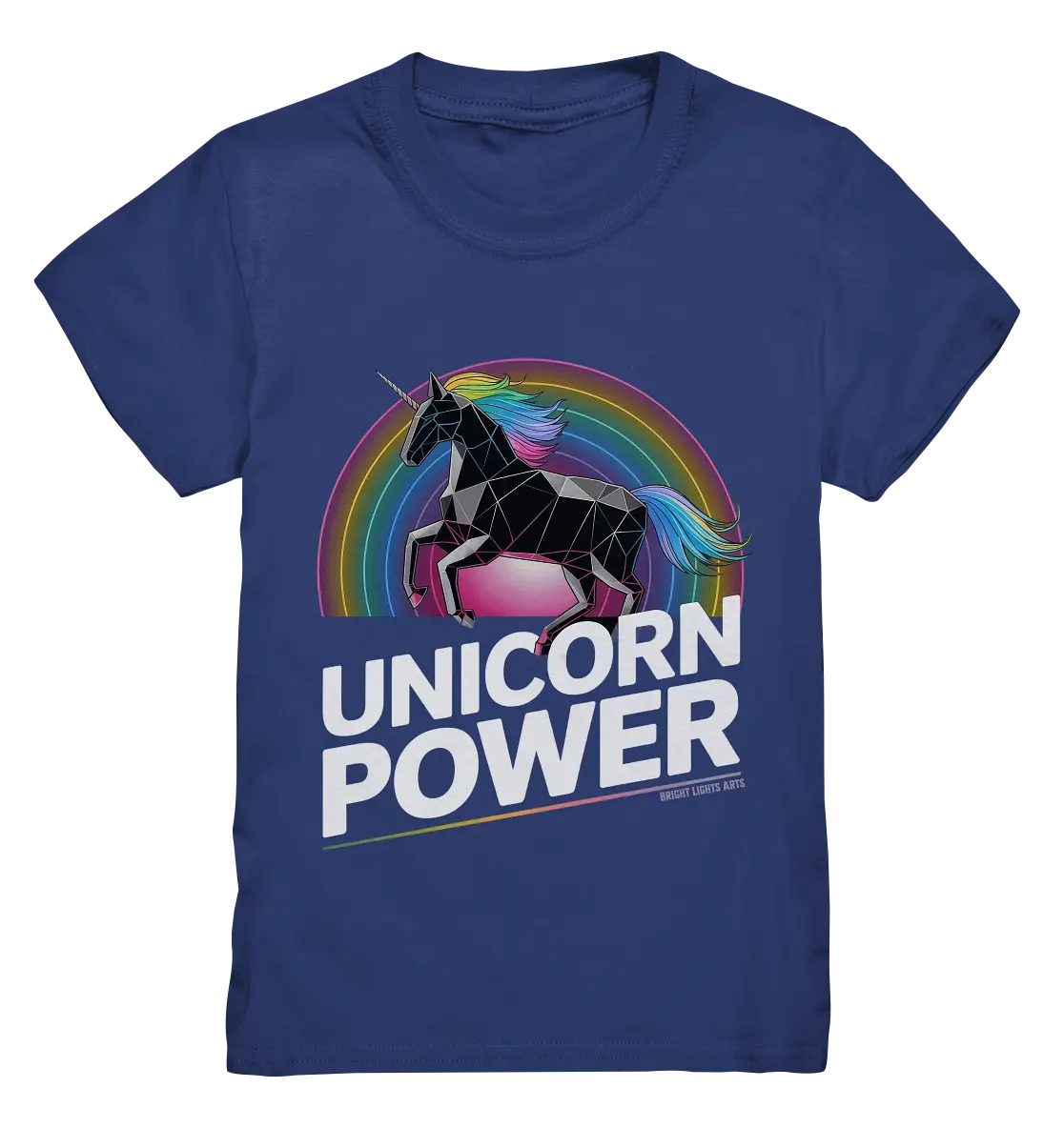 Fabelhaftes Einhorn mit Regenbogen Mähne Stilvolles geometrisches Design - Kids Premium Shirt Bright Lights Arts