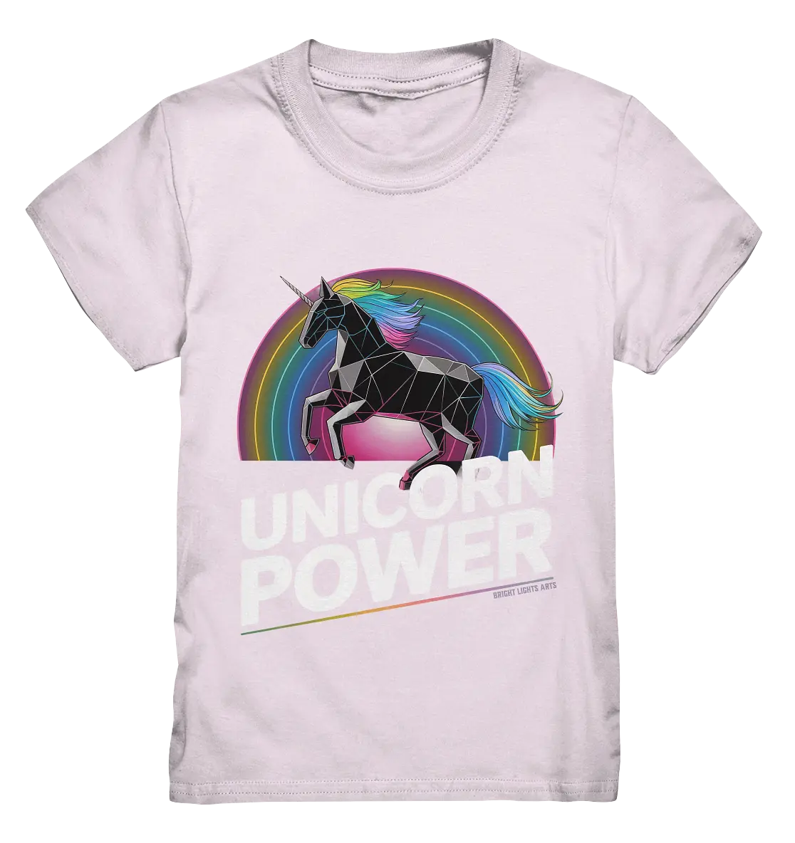 Fabelhaftes Einhorn mit Regenbogen Mähne Stilvolles geometrisches Design - Kids Premium Shirt Bright Lights Arts