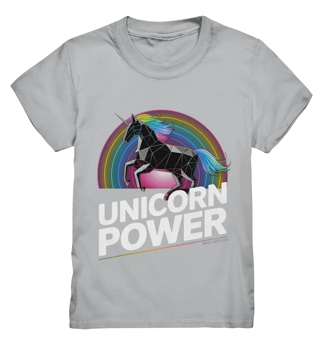 Fabelhaftes Einhorn mit Regenbogen Mähne Stilvolles geometrisches Design - Kids Premium Shirt Bright Lights Arts
