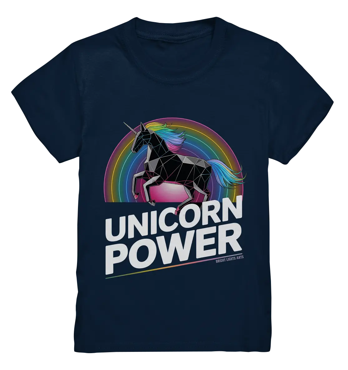 Fabelhaftes Einhorn mit Regenbogen Mähne Stilvolles geometrisches Design - Kids Premium Shirt Bright Lights Arts