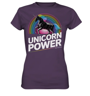 Fabelhaftes Einhorn mit Regenbogen Mähne Stilvolles geometrisches Design - Ladies Premium Shirt Bright Lights Arts