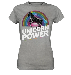 Fabelhaftes Einhorn mit Regenbogen Mähne Stilvolles geometrisches Design - Ladies Premium Shirt Bright Lights Arts